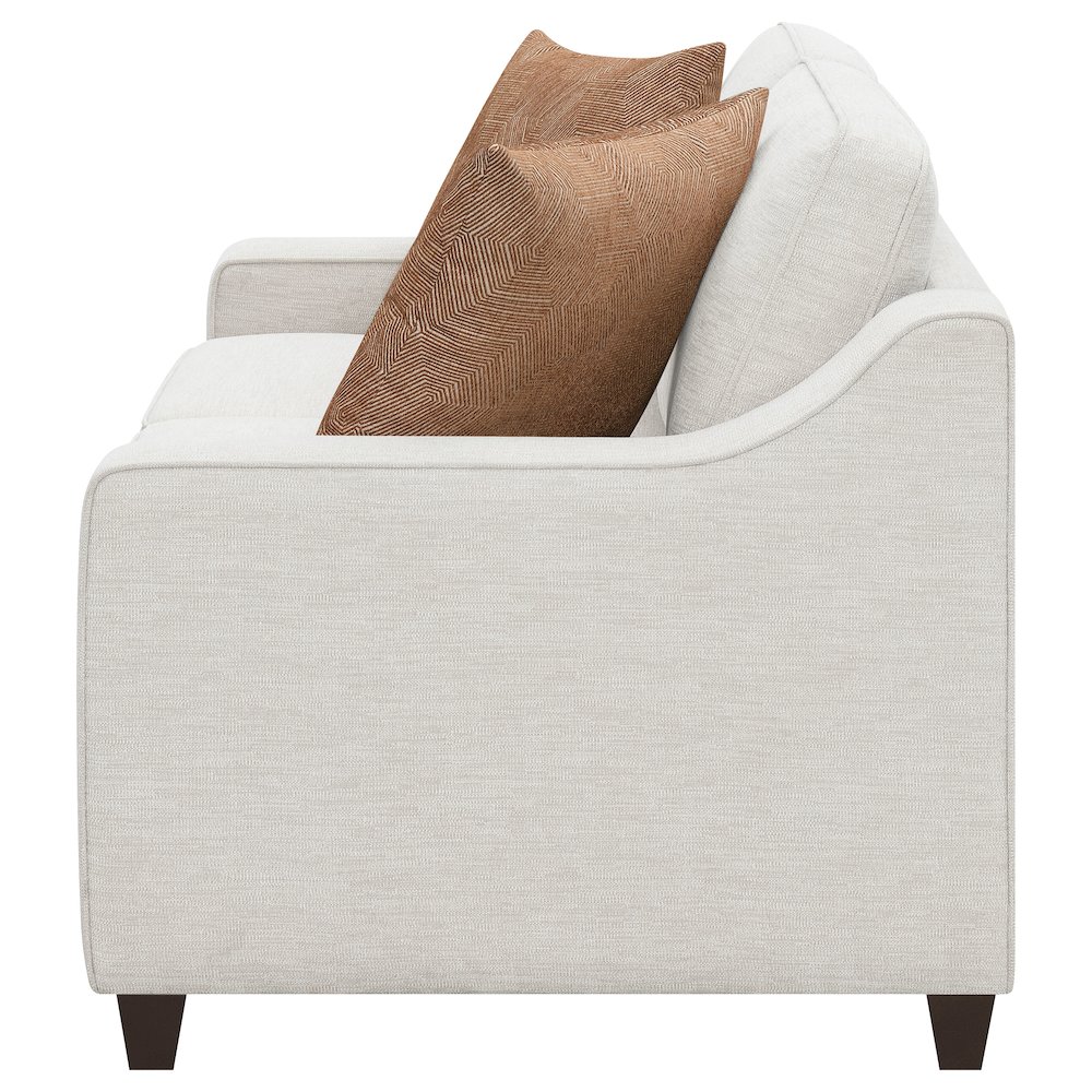 Christine Upholstered Sloped Arm Loveseat Beige. Picture 5