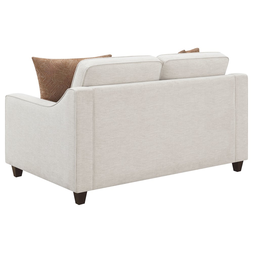 Christine Upholstered Sloped Arm Loveseat Beige. Picture 6