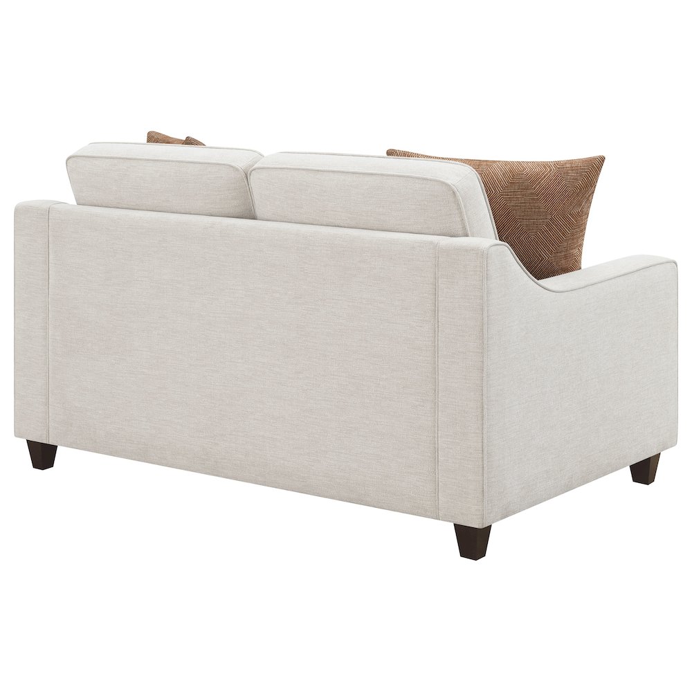 Christine Upholstered Sloped Arm Loveseat Beige. Picture 7