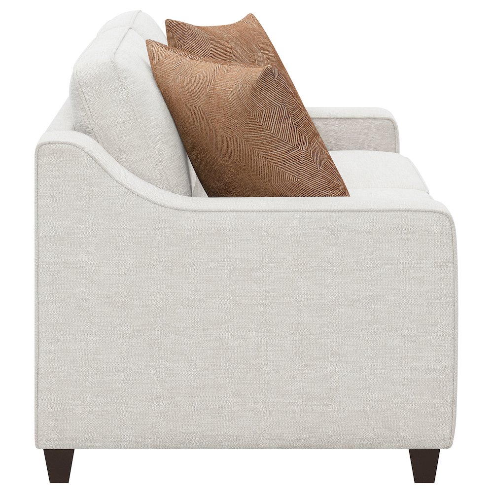 Christine Upholstered Sloped Arm Loveseat Beige. Picture 8