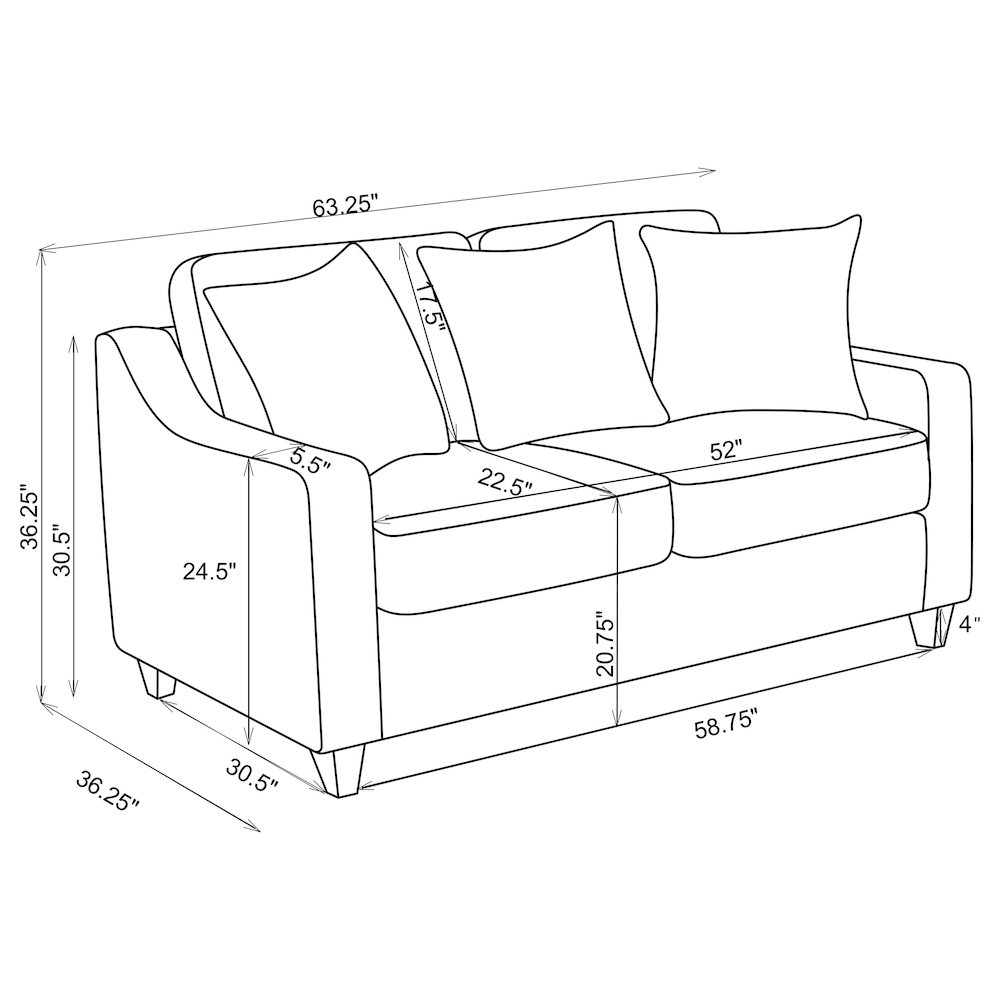 Christine Upholstered Sloped Arm Loveseat Beige. Picture 12