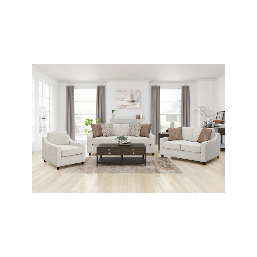Christine Upholstered Sloped Arm Loveseat Beige. Picture 11