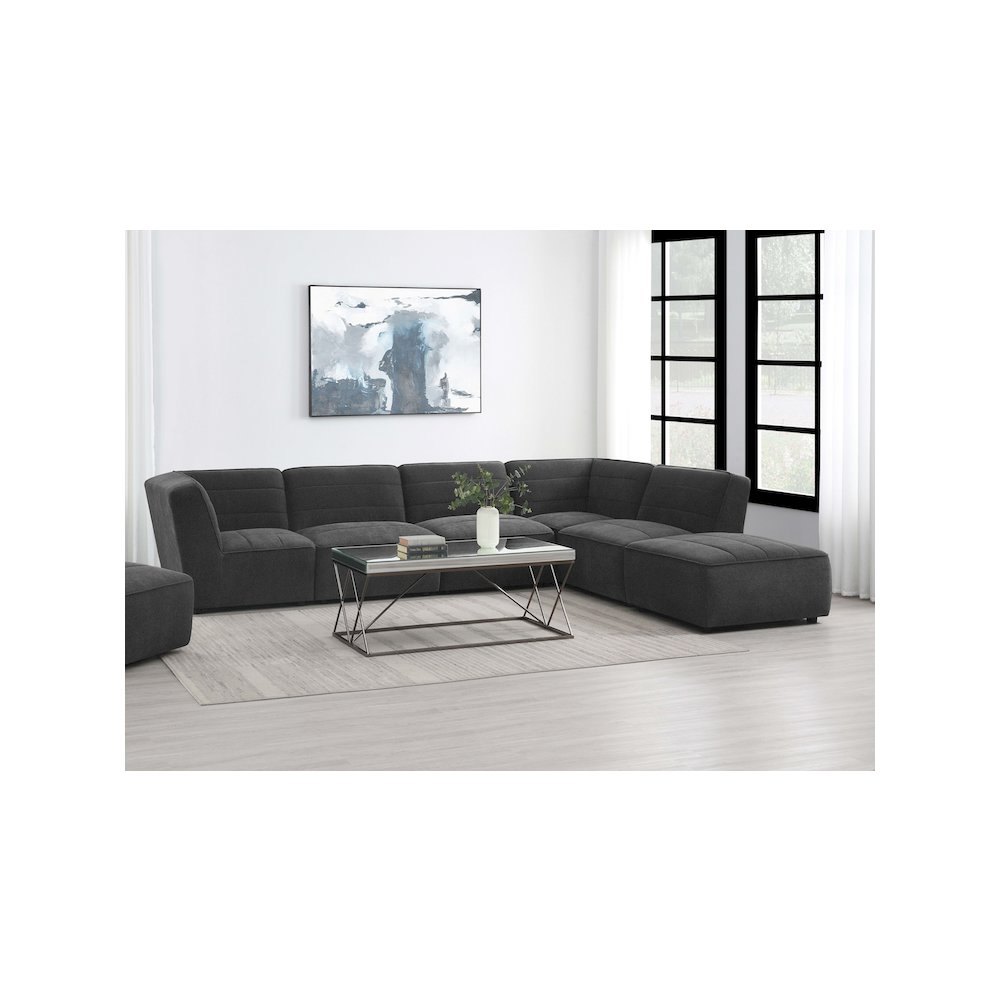 Sunny 6-piece Upholstered Modular Sectional Sofa Charcoal. Picture 12