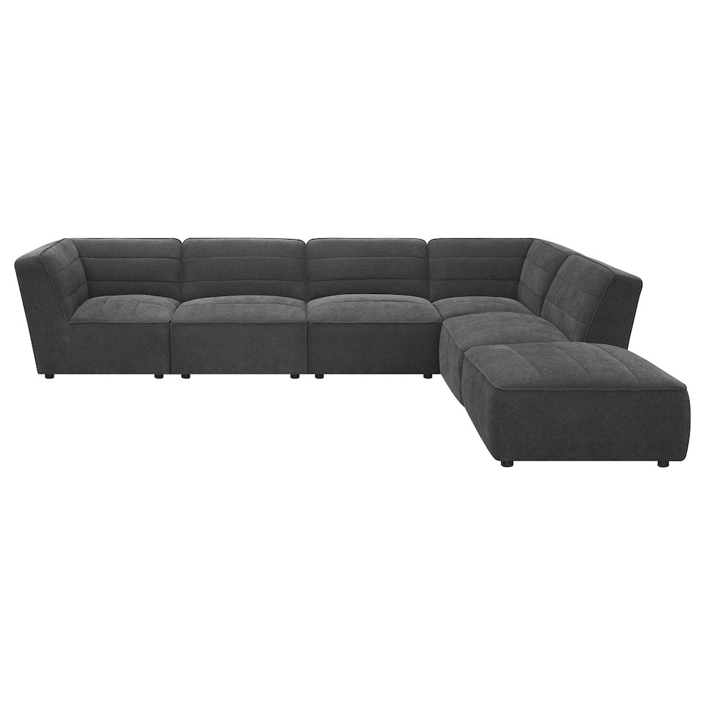 Sunny 6-piece Upholstered Modular Sectional Sofa Charcoal. Picture 3