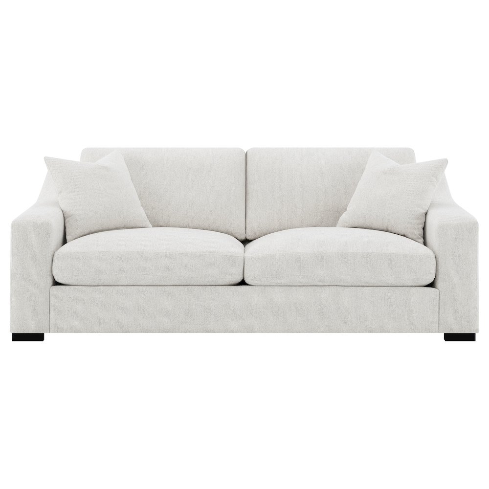 Ashlyn Fabric Upholstered Track Arm Sofa Sand. Picture 2