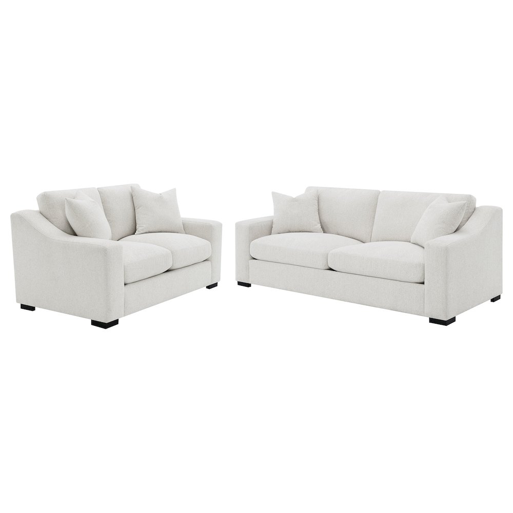 Ashlyn 2-piece Upholstered Track Arm Sofa Set Sand. Picture 1