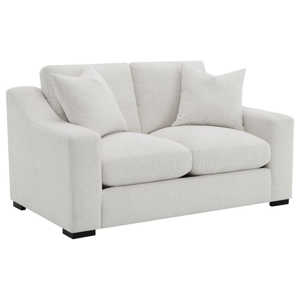Ashlyn 2-piece Upholstered Track Arm Sofa Set Sand. Picture 4