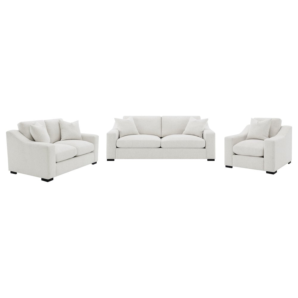 Ashlyn 3-piece Upholstered Track Arm Sofa Set Sand. Picture 1