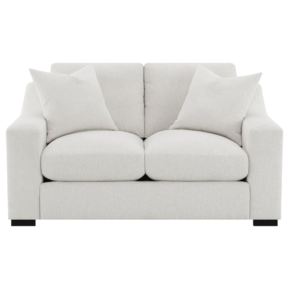 Ashlyn Fabric Upholstered Track Arm Loveseat Sand. Picture 2