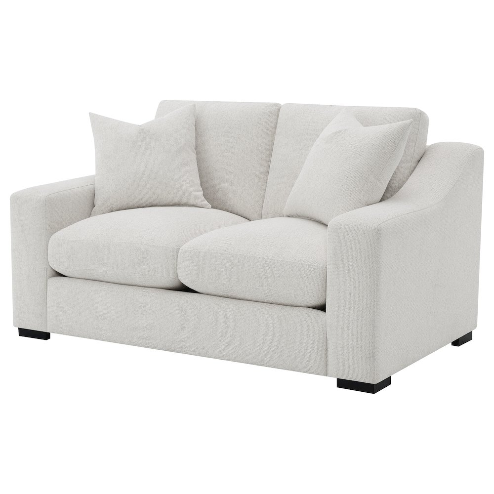 Ashlyn Fabric Upholstered Track Arm Loveseat Sand. Picture 3