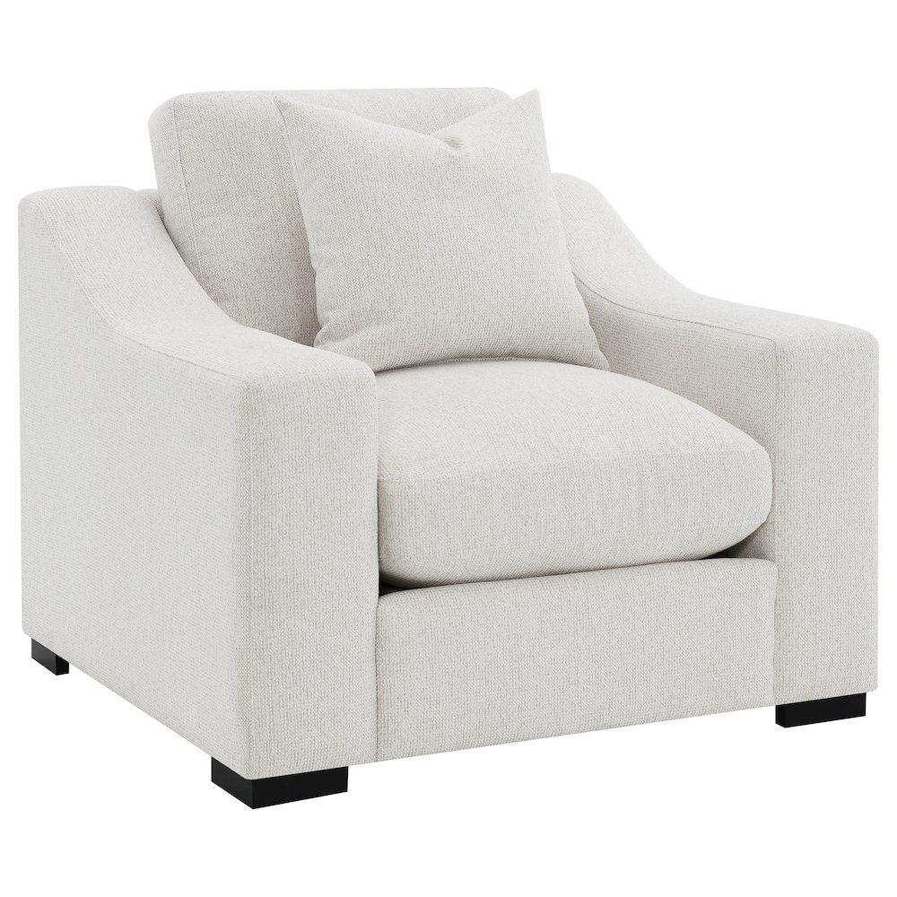 Ashlyn Fabric Upholstered Track Arm Accent Chair Sand. Picture 1