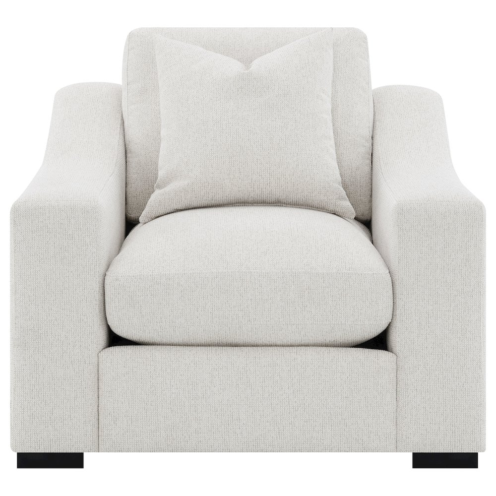 Ashlyn Fabric Upholstered Track Arm Accent Chair Sand. Picture 2