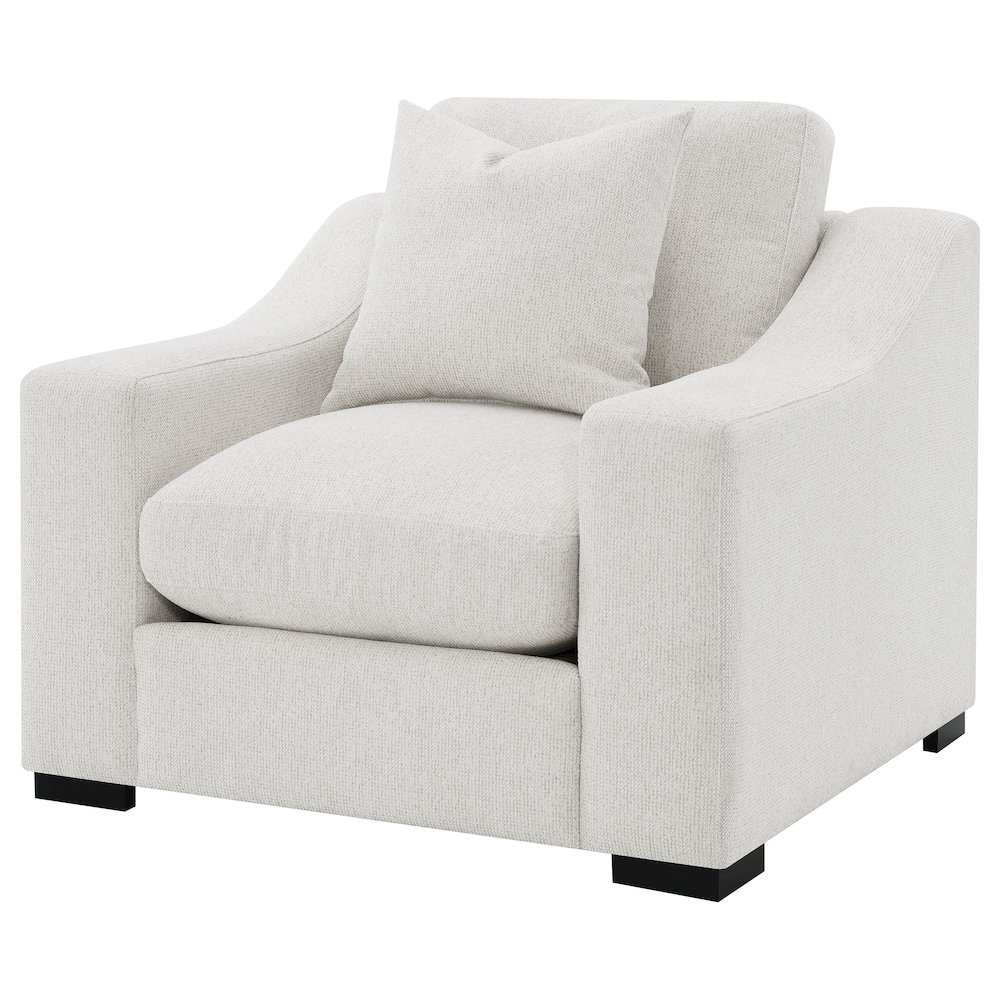 Ashlyn Fabric Upholstered Track Arm Accent Chair Sand. Picture 3
