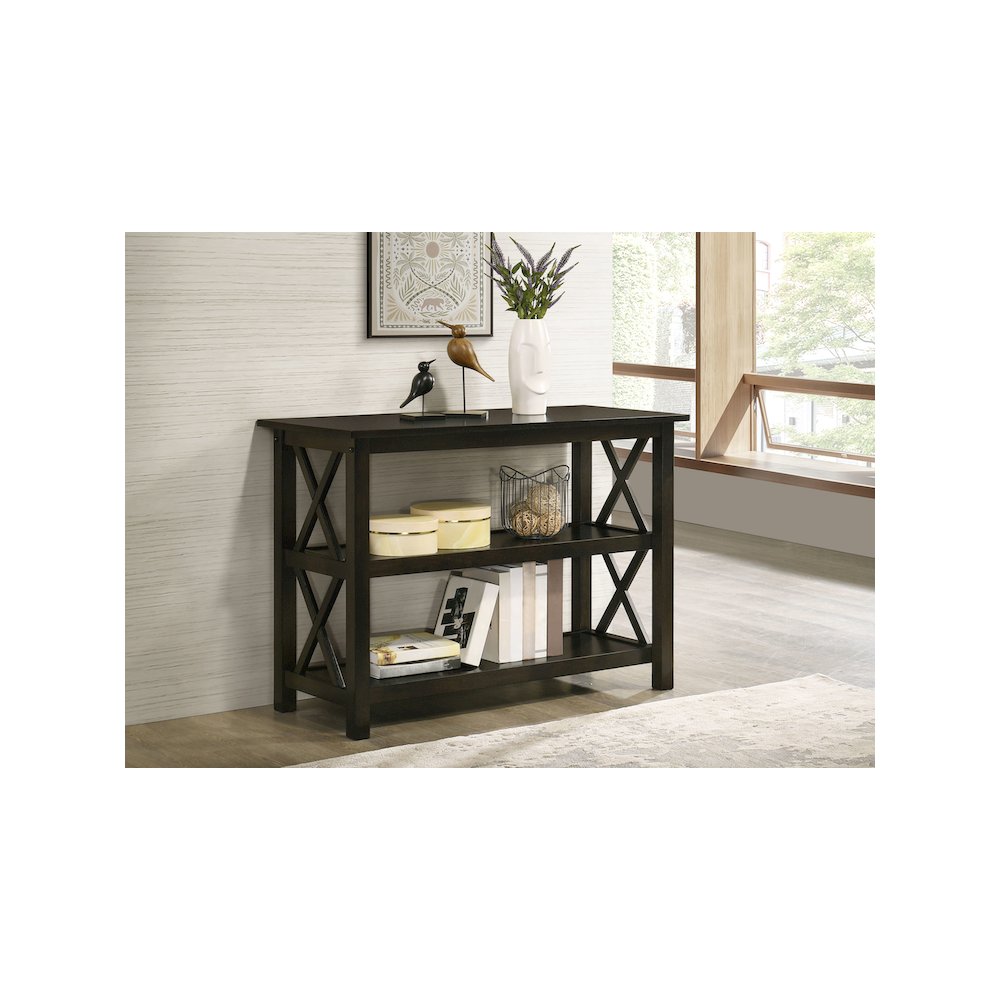 Rachelle 2-shelf Wood Entryway Console Table Deep Merlot. Picture 6