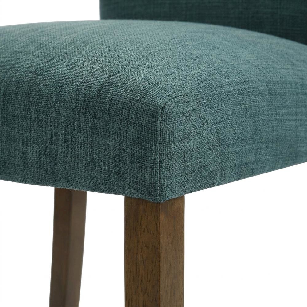 Polyester Upholstered Dining Side Chair, Teal Blue, Set of 2. Picture 6