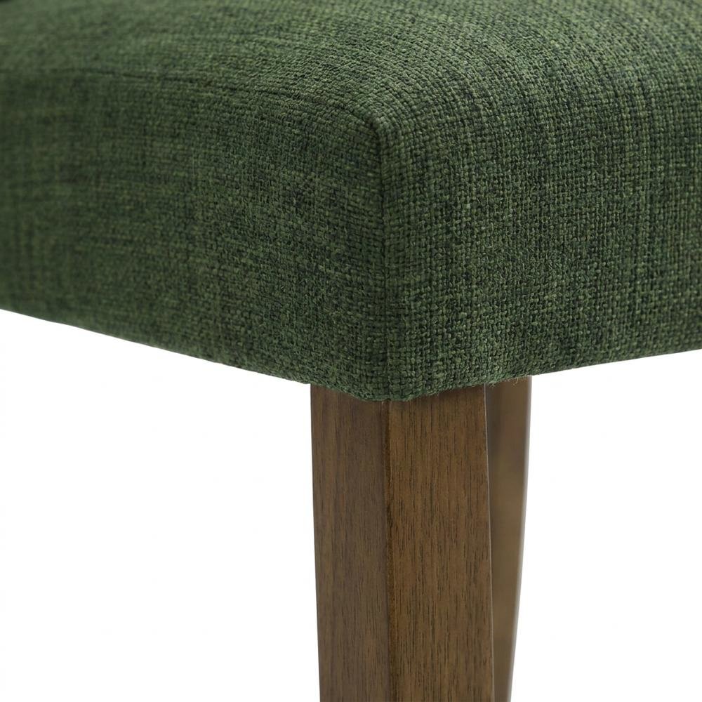 Polyester Upholstered Dining Side Chairs with Wood Legs, Green, Set of 2. Picture 6