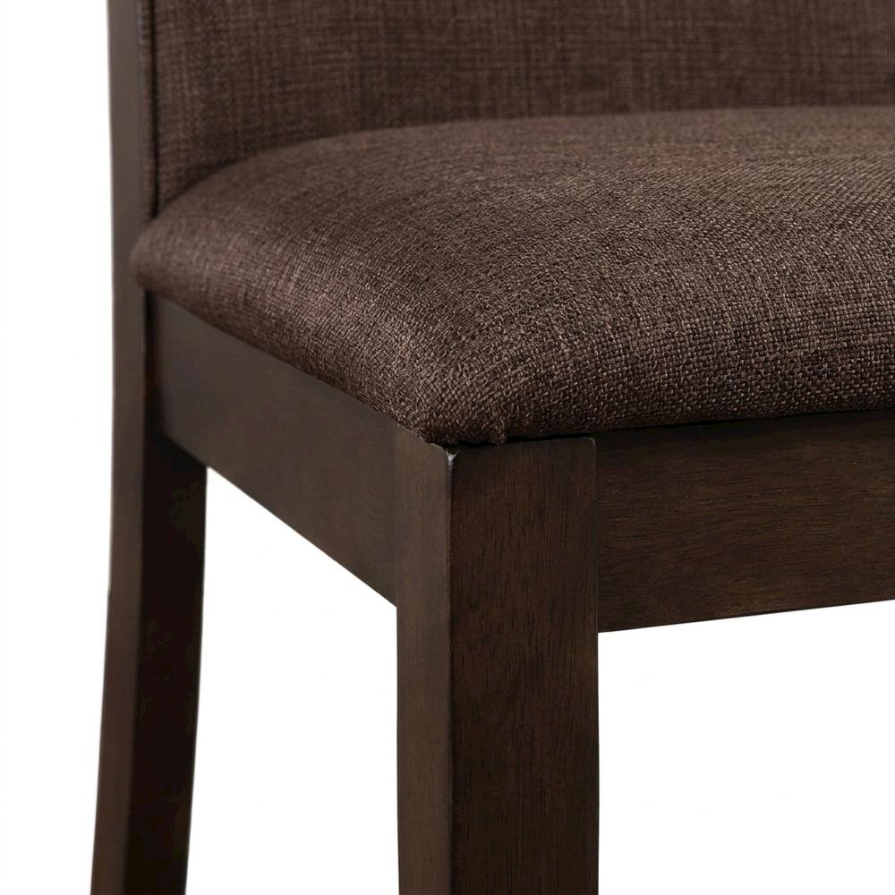 Polyester Upholstered Farmhouse Dining Chair with Espresso Legs, Set of 2. Picture 6