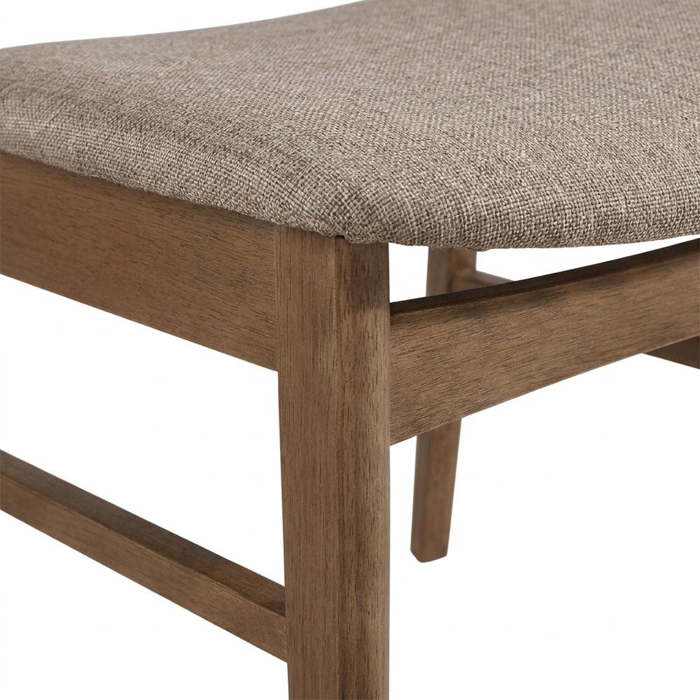 Mid-Century Modern Upholstered Wood Dining Side Chair, Walnut, Set of 2. Picture 6