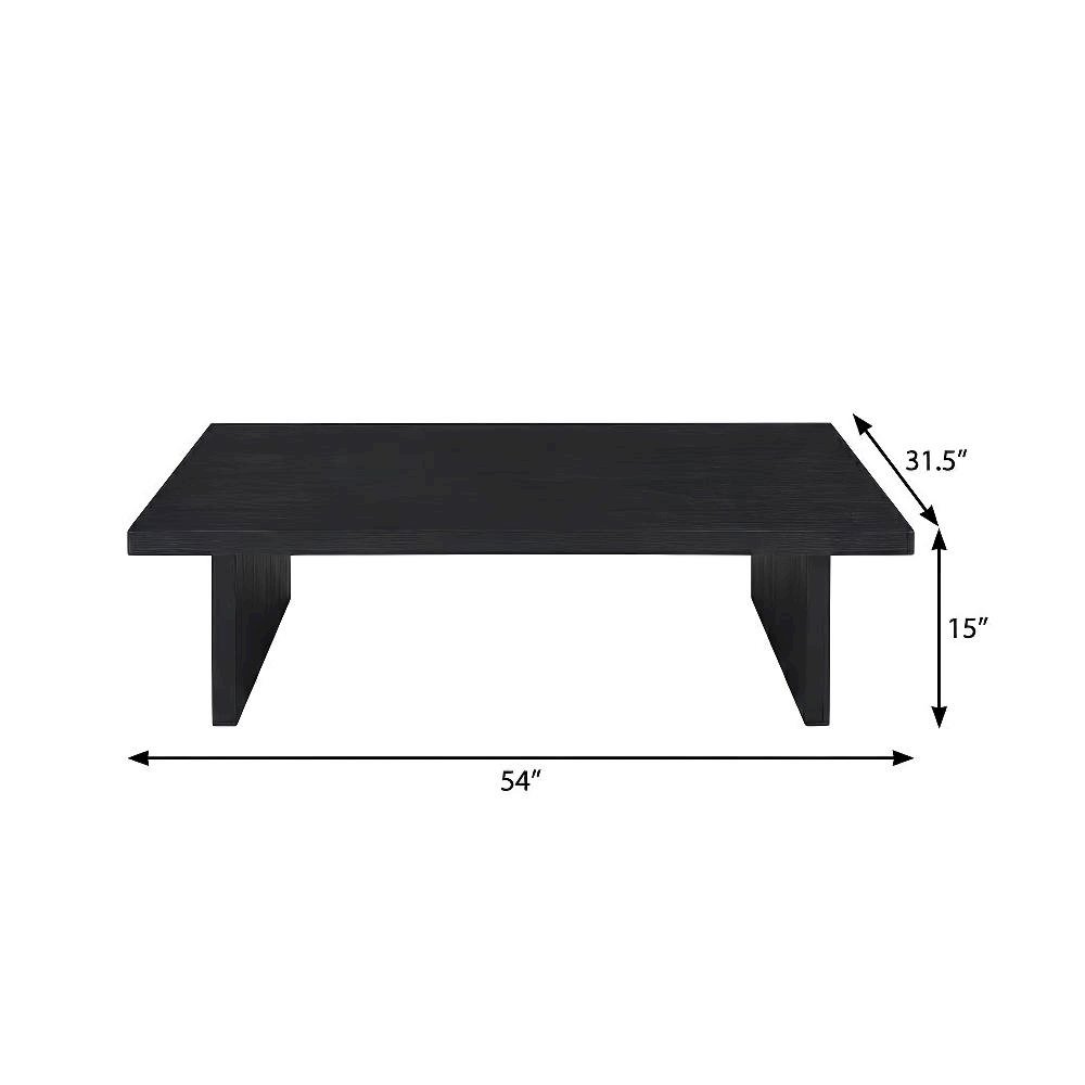 Black 2-Piece Rectangular Table Set with Contemporary Design and Durable Glide. Picture 4