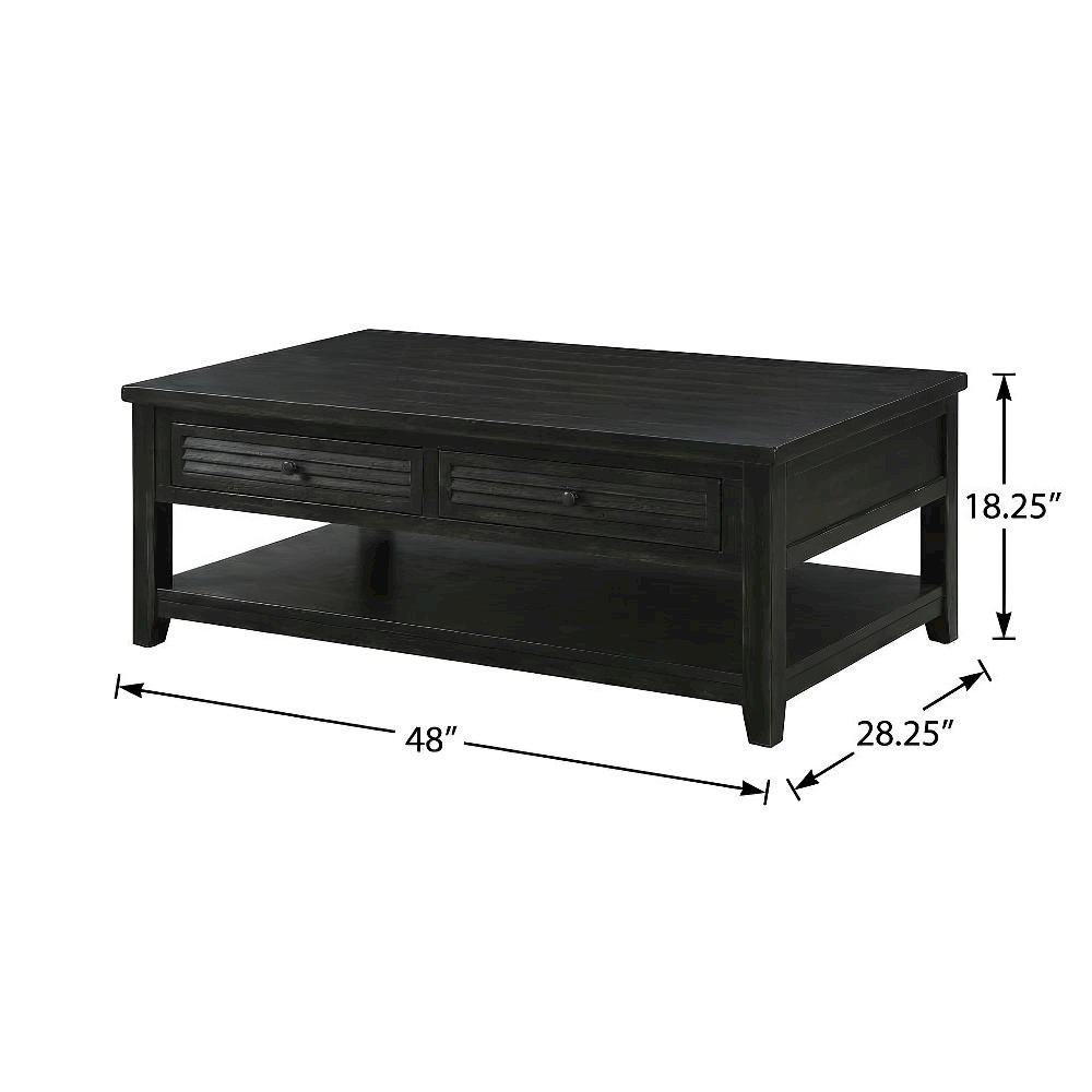 Distressed Java 2-Piece Coffee and End Table Set with Farmhouse Style. Picture 4