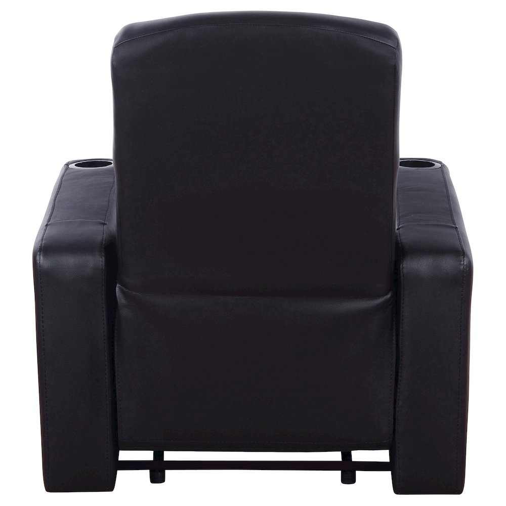 Cyrus Upholstered Track Arm Recliner Black. Picture 6