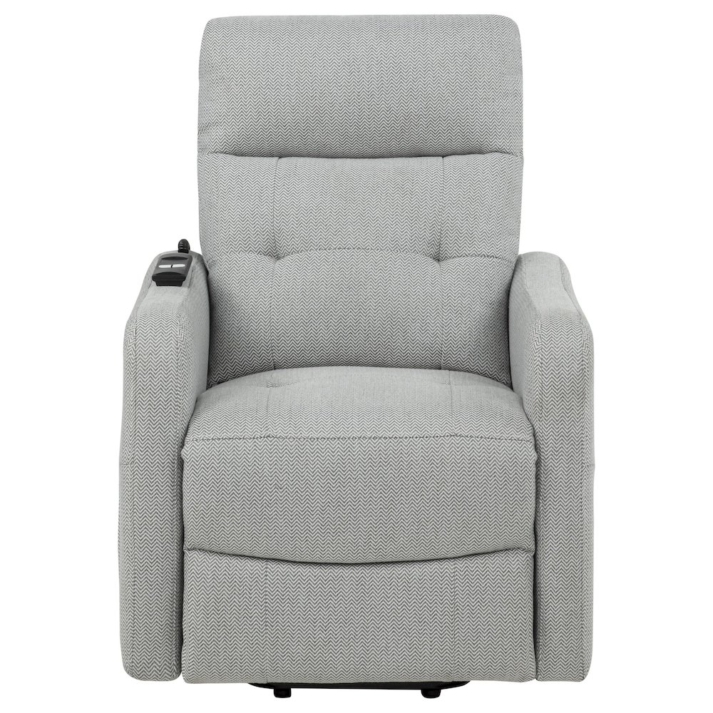 Dayes Upholstered Power Lift Recliner Chair Light Grey. Picture 8