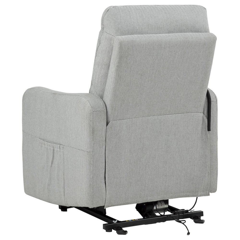 Dayes Upholstered Power Lift Recliner Chair Light Grey. Picture 10