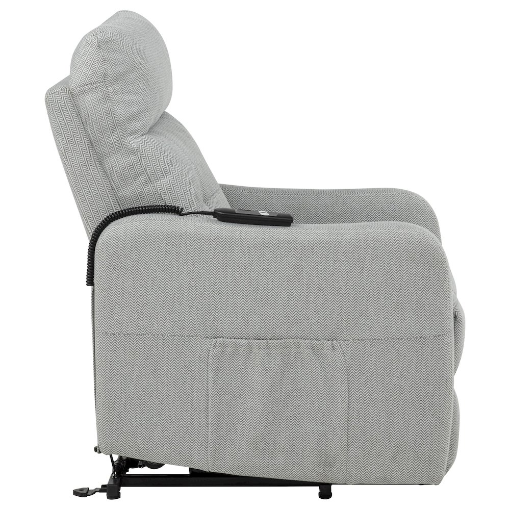 Dayes Upholstered Power Lift Recliner Chair Light Grey. Picture 11