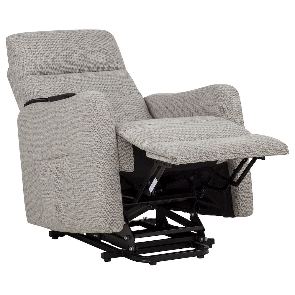 Dayes Upholstered Power Lift Recliner Chair Taupe. Picture 6