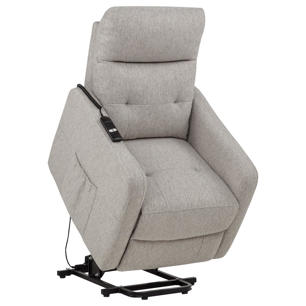 Dayes Upholstered Power Lift Recliner Chair Taupe. Picture 7