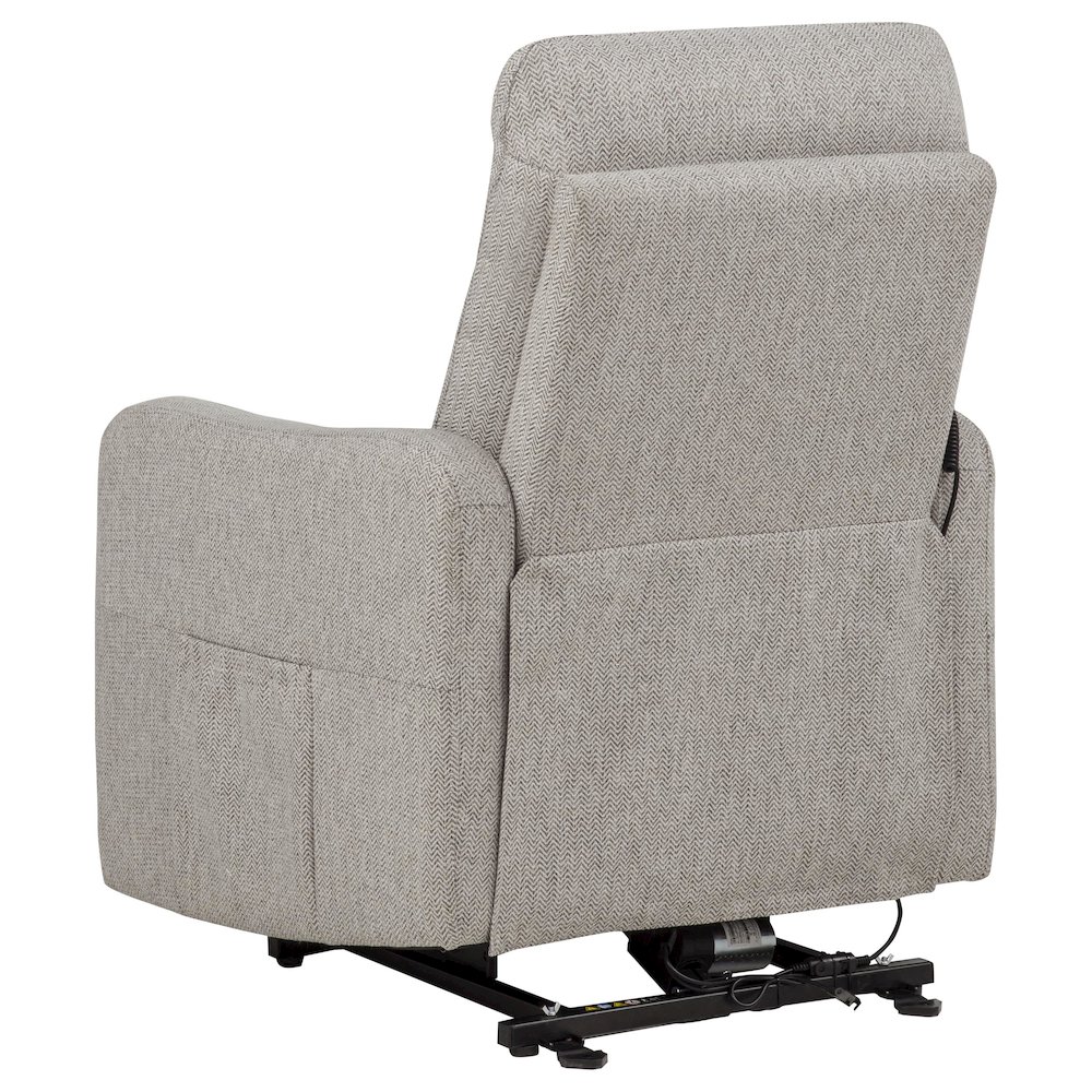 Dayes Upholstered Power Lift Recliner Chair Taupe. Picture 10