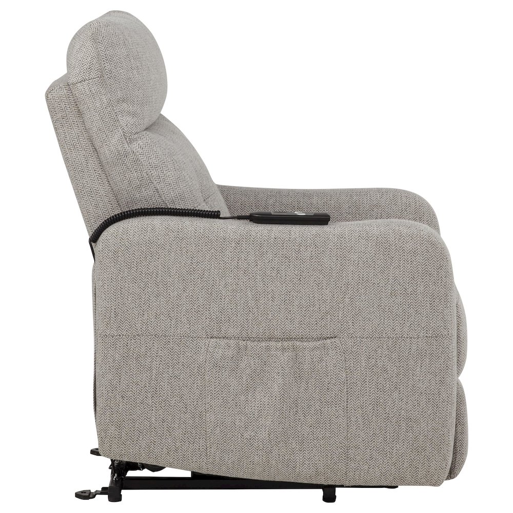 Dayes Upholstered Power Lift Recliner Chair Taupe. Picture 11