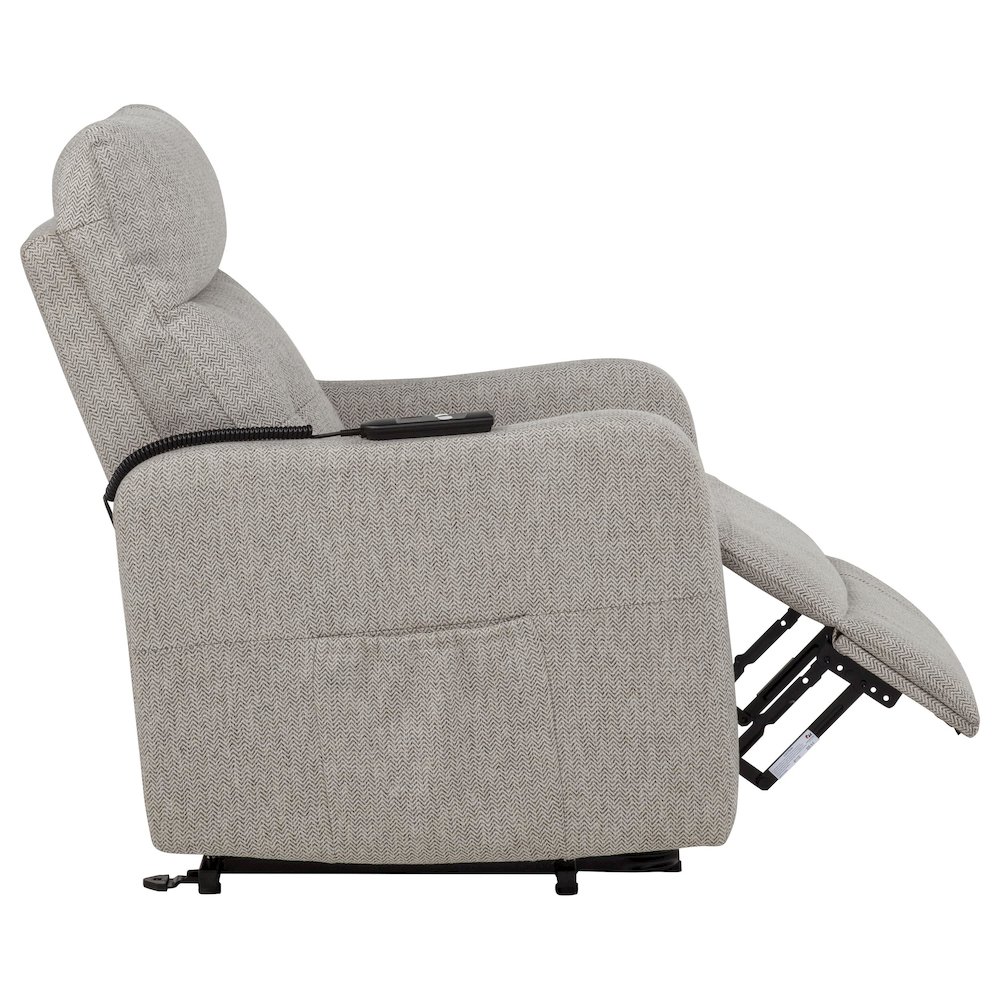 Dayes Upholstered Power Lift Recliner Chair Taupe. Picture 12