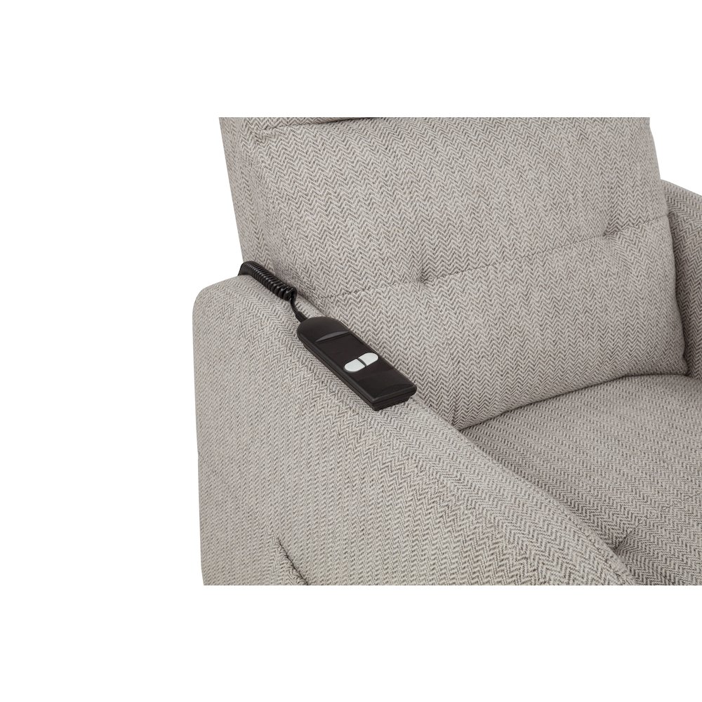 Dayes Upholstered Power Lift Recliner Chair Taupe. Picture 15