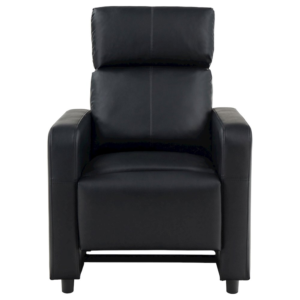 Toohey Upholstered Home Theater Push Back Recliner Black. Picture 5