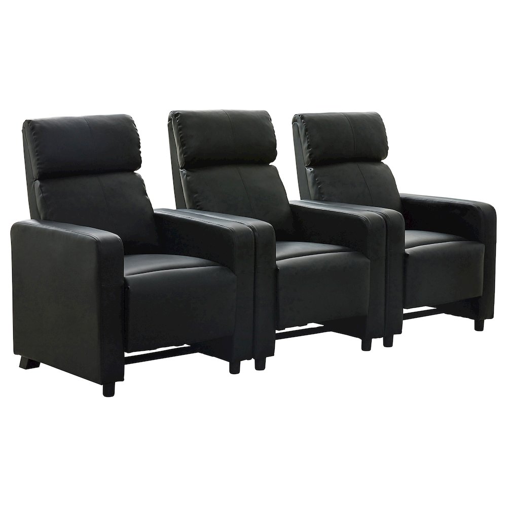 Toohey Upholstered Tufted Recliner Living Room Set Black. Picture 1