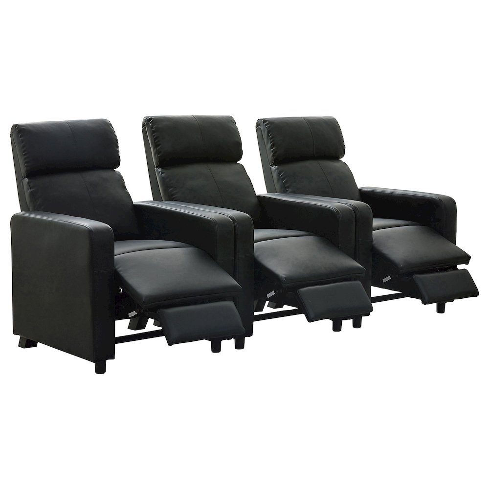 Toohey Upholstered Tufted Recliner Living Room Set Black. Picture 2