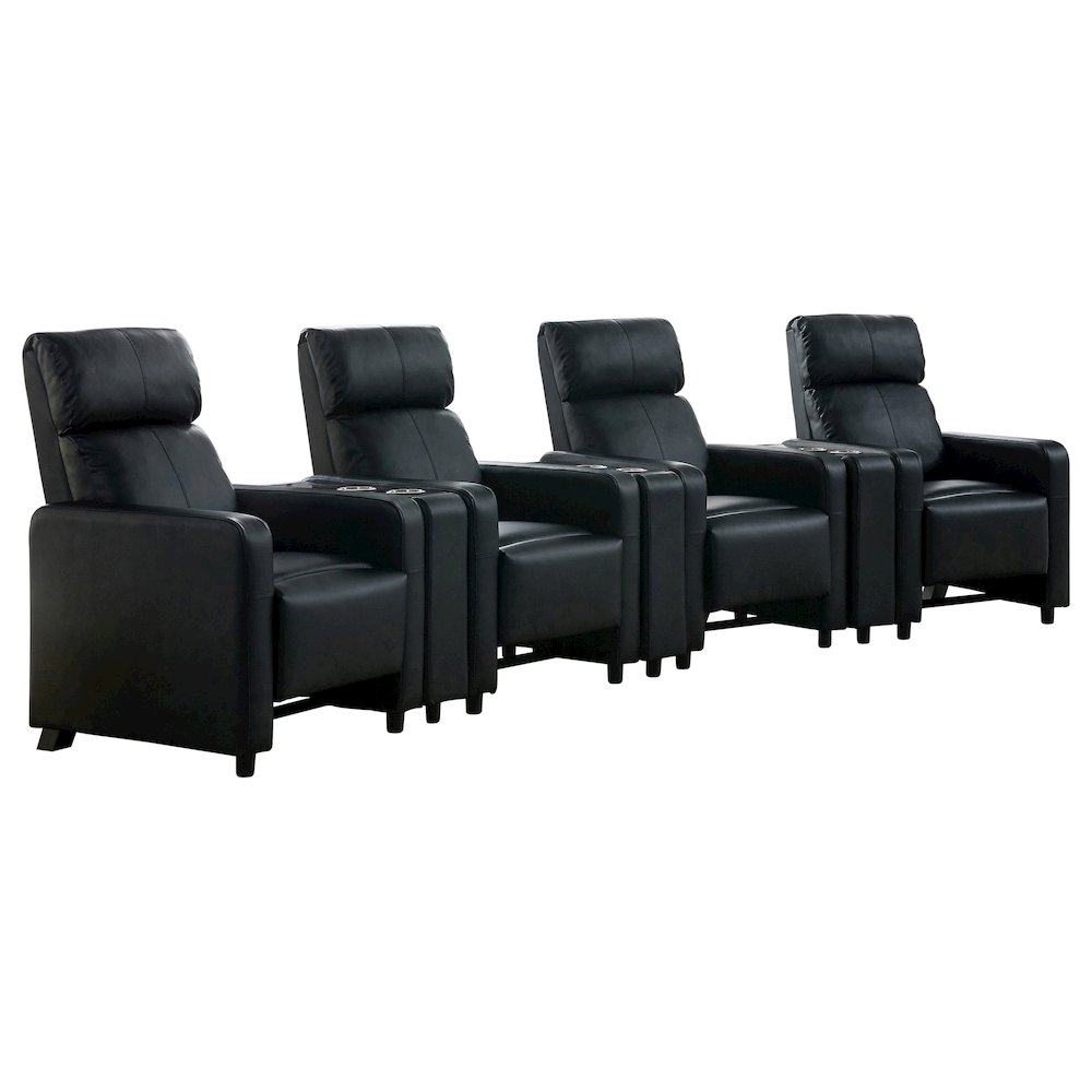 Toohey Upholstered Tufted Recliner Living Room Set Black. Picture 1