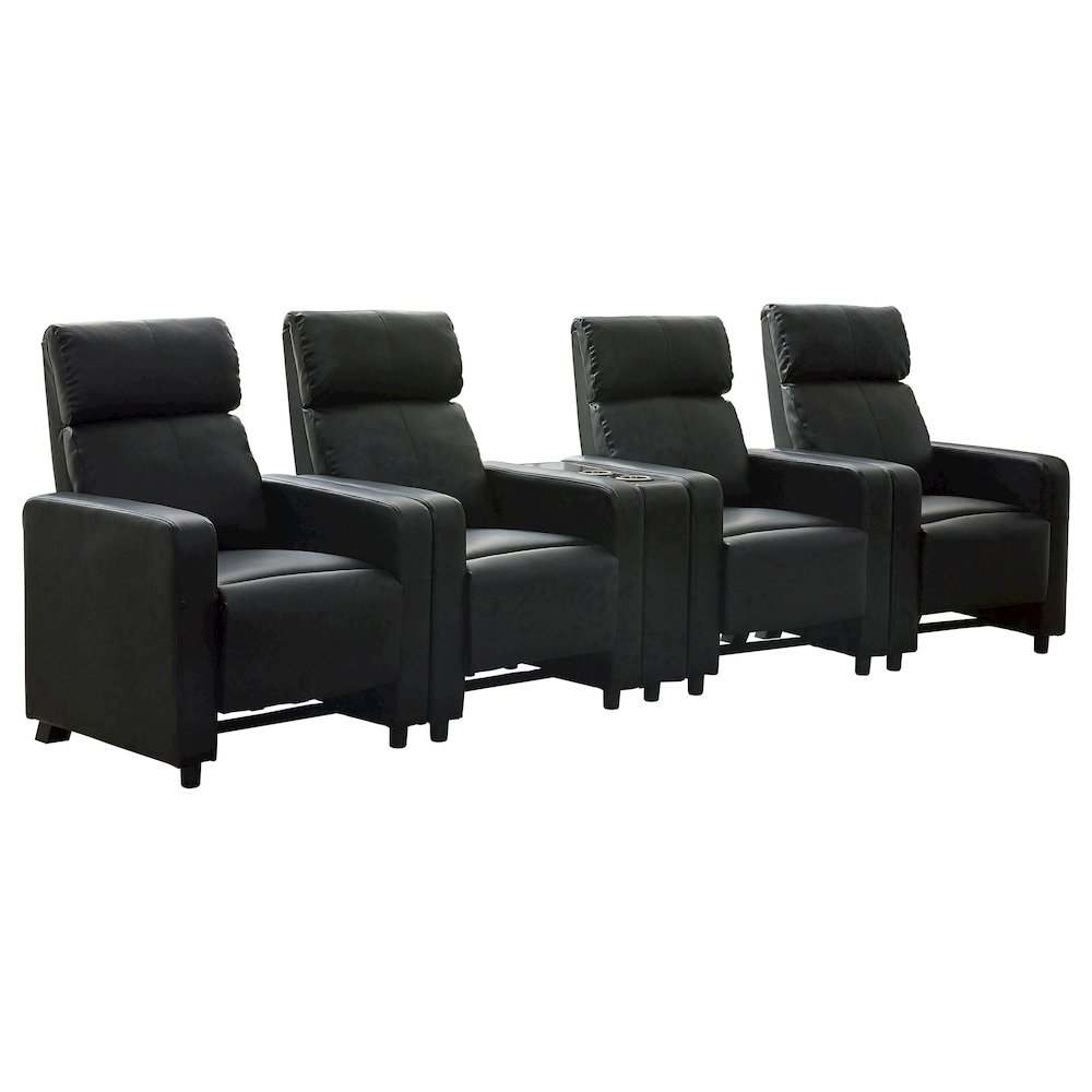 Toohey Upholstered Tufted Recliner Living Room Set Black. Picture 1