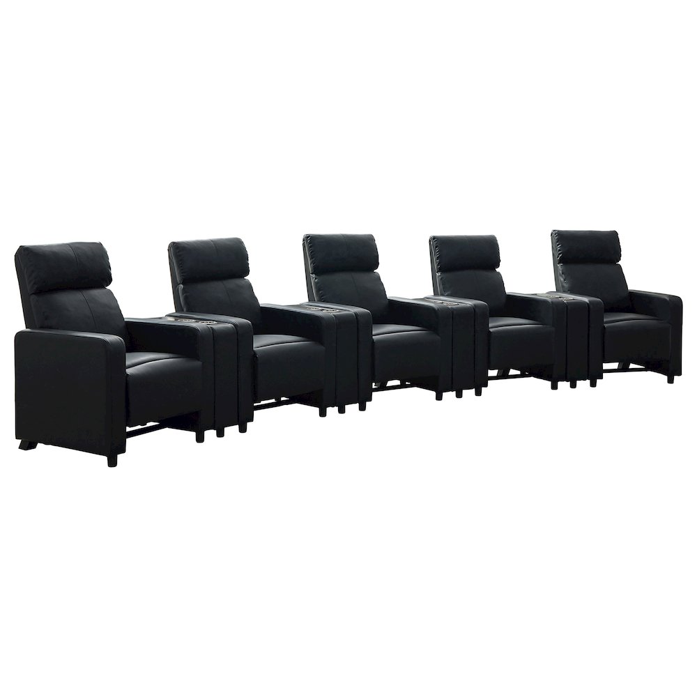 Toohey Upholstered Tufted Recliner Living Room Set Black. Picture 1