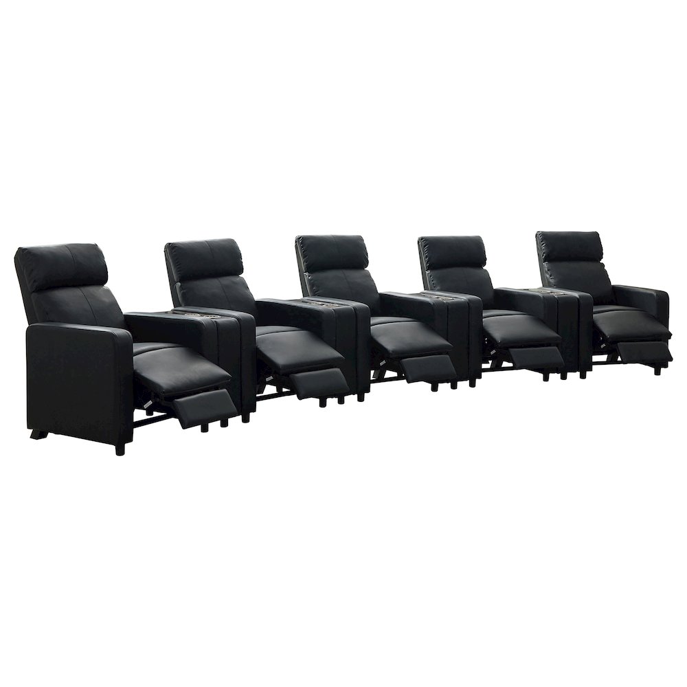 Toohey Upholstered Tufted Recliner Living Room Set Black. Picture 2