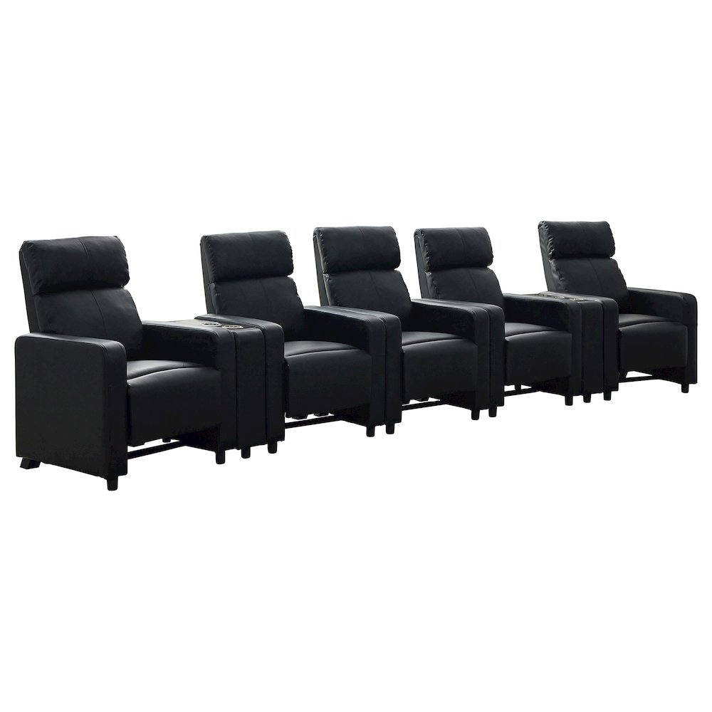 Toohey Upholstered Tufted Recliner Living Room Set Black. Picture 1