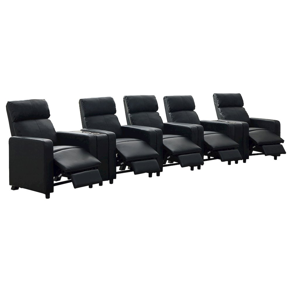 Toohey Upholstered Tufted Recliner Living Room Set Black. Picture 2