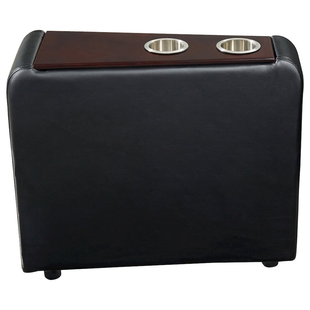 Toohey Upholstered Home Theater Storage Wedge Console Black. Picture 3