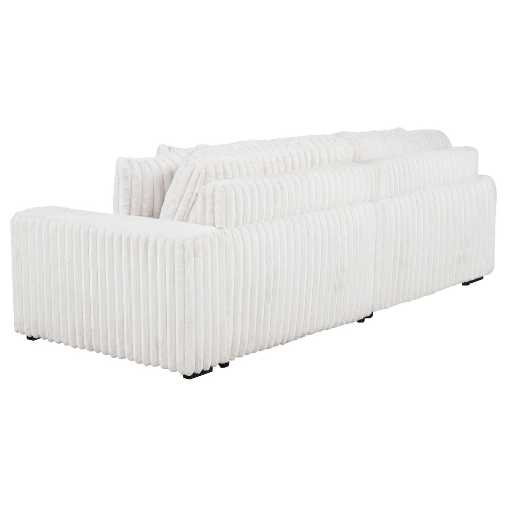 Jacana Corduroy Upholstered Dual Power Chaise Sofa Ivory. Picture 5