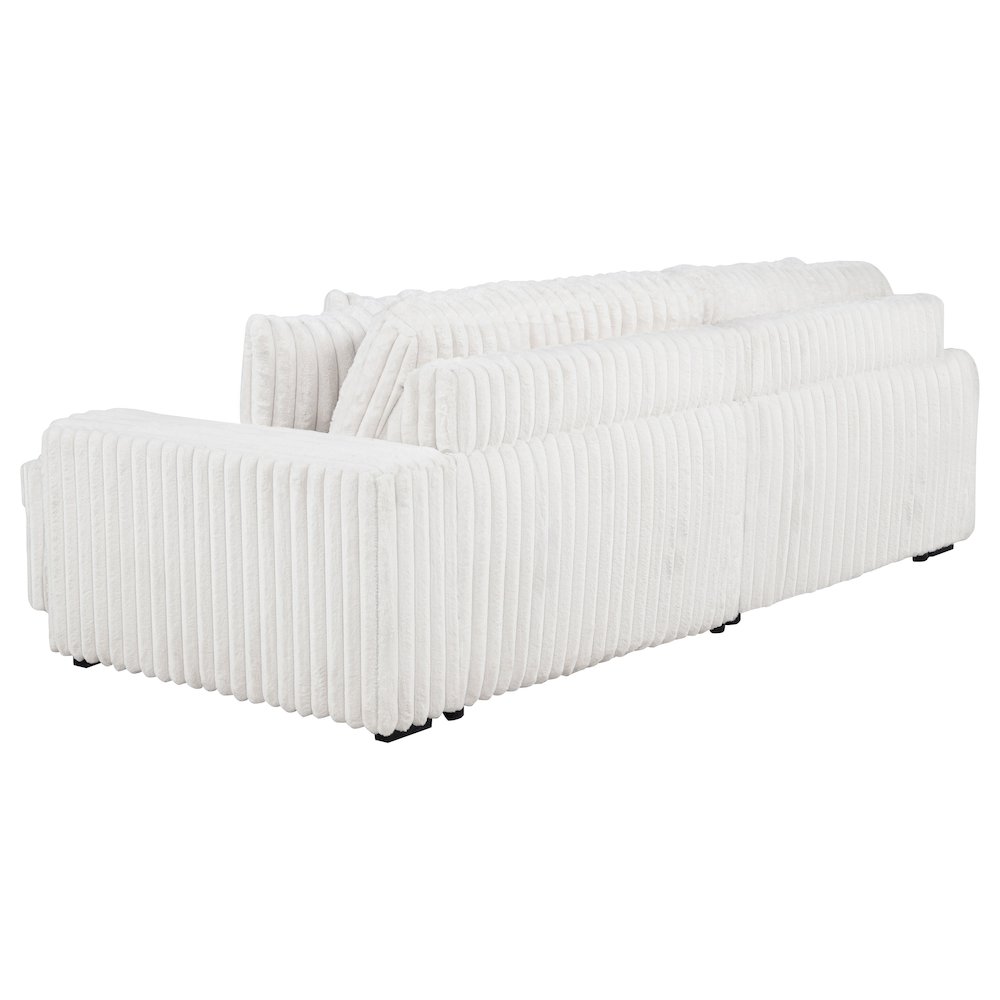 Jacana Corduroy Upholstered Dual Power Chaise Sofa Ivory. Picture 6