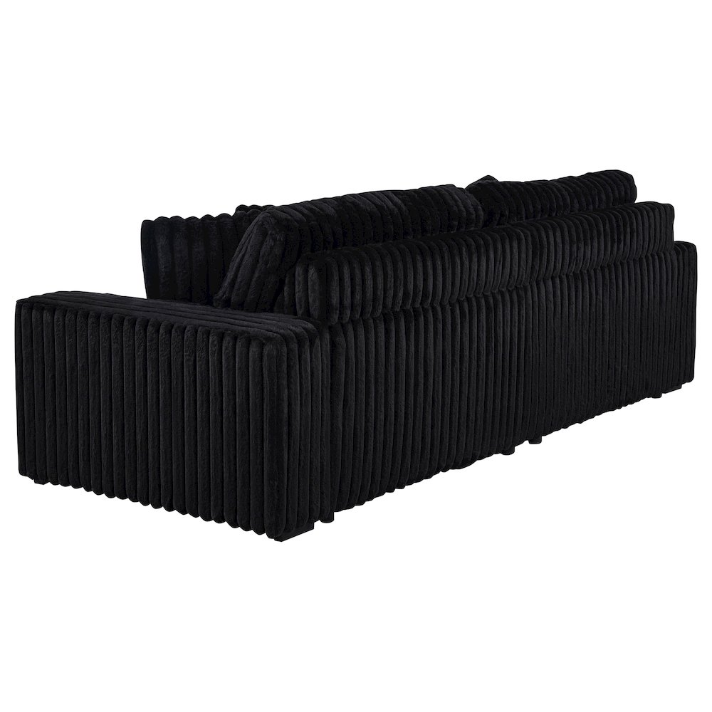 Jacana Corduroy Upholstered Dual Power Chaise Sofa Black. Picture 5
