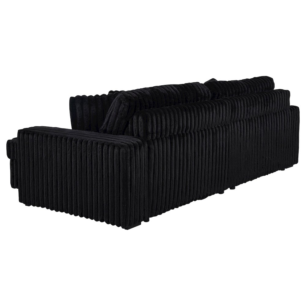 Jacana Corduroy Upholstered Dual Power Chaise Sofa Black. Picture 6