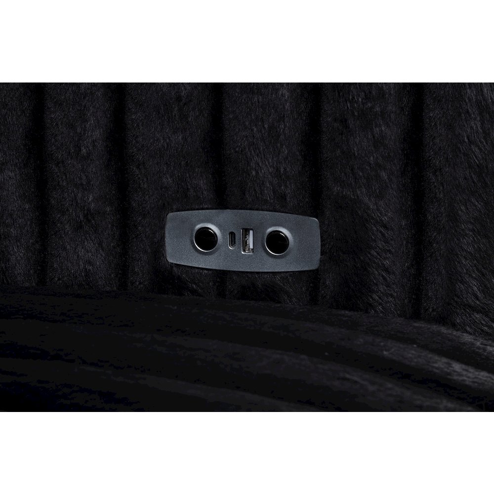 Jacana Corduroy Upholstered Dual Power Chaise Sofa Black. Picture 9