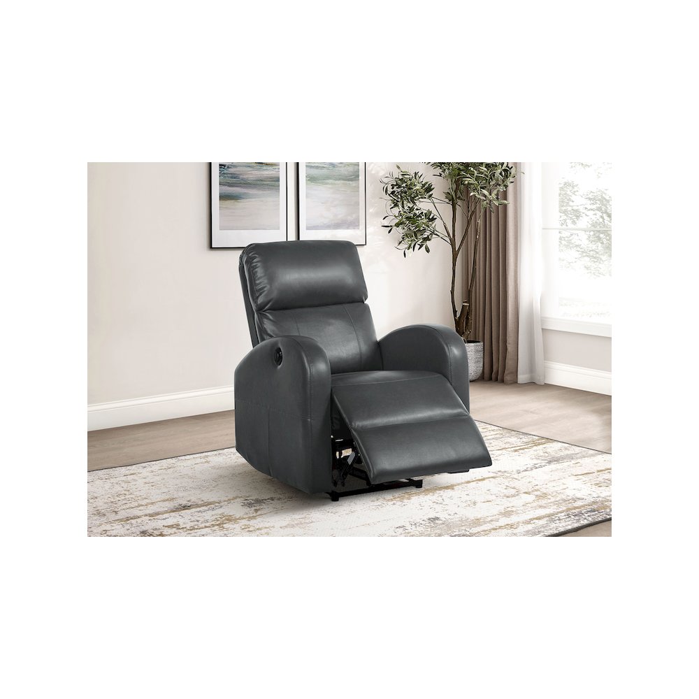 Grant Upholstered Power Recliner Chair Grey. Picture 10